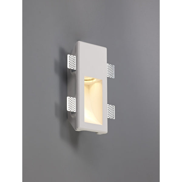 Ide Small GU10 Recessed Wall Light in White Paintable Gypsum