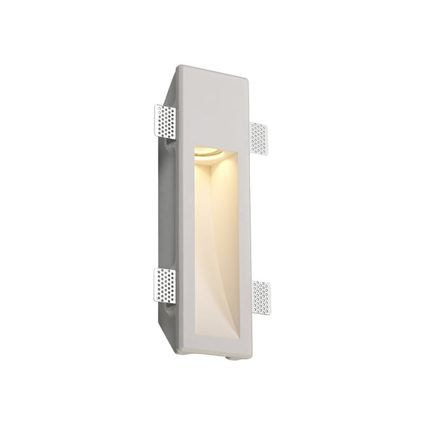 Ide Medium GU10 Recessed Wall Light in White Paintable Gypsum