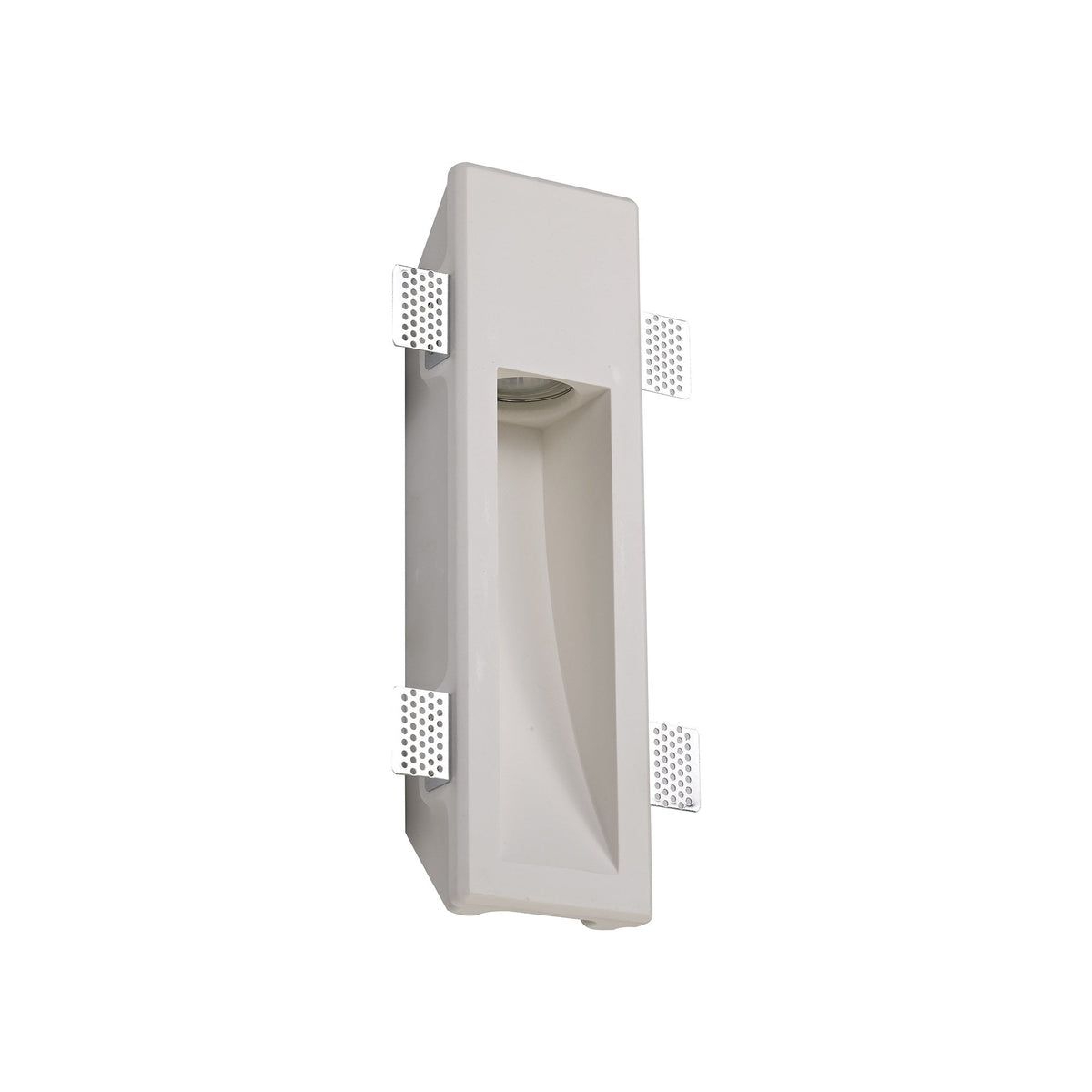Ide Medium GU10 Recessed Wall Light in White Paintable Gypsum