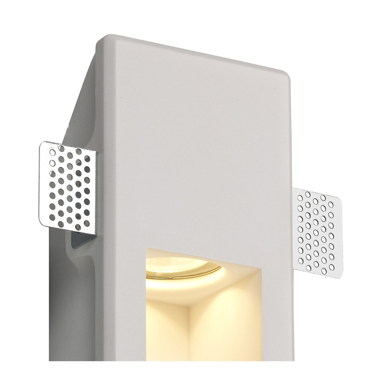 Ide Medium GU10 Recessed Wall Light in White Paintable Gypsum