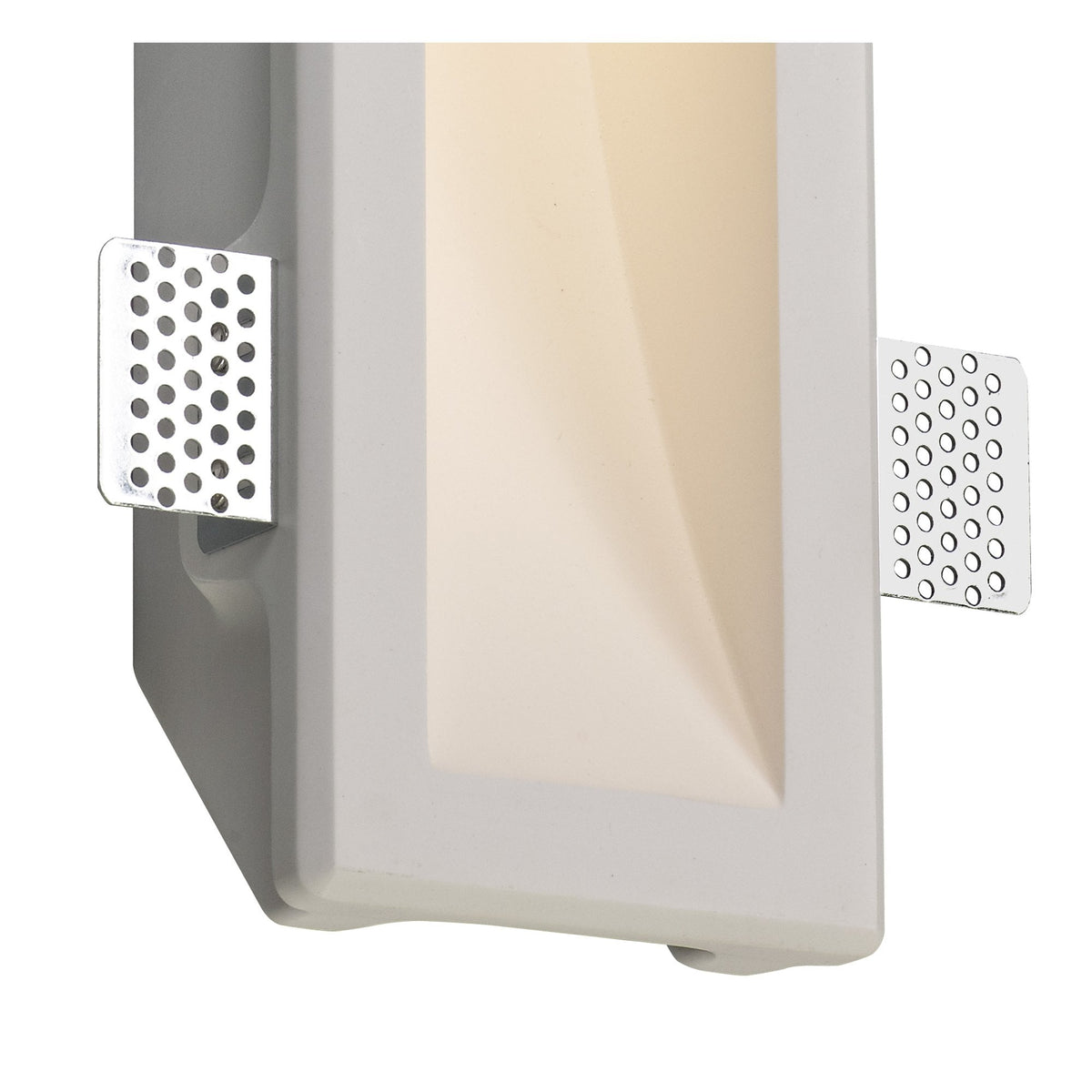 Ide Medium GU10 Recessed Wall Light in White Paintable Gypsum