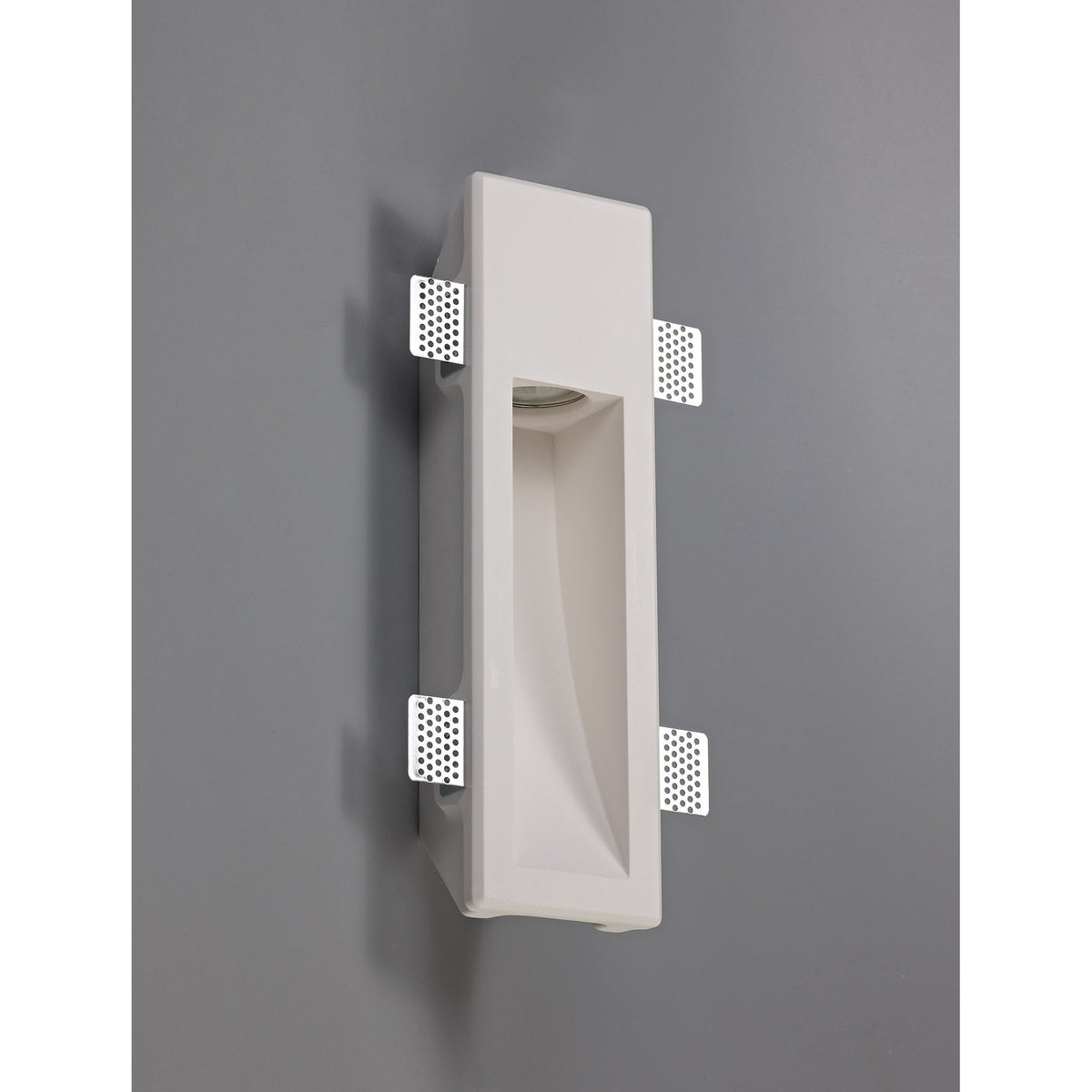 Ide Medium GU10 Recessed Wall Light in White Paintable Gypsum