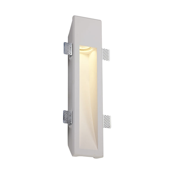 Ide Large GU10 Recessed Wall Light in White Paintable Gypsum