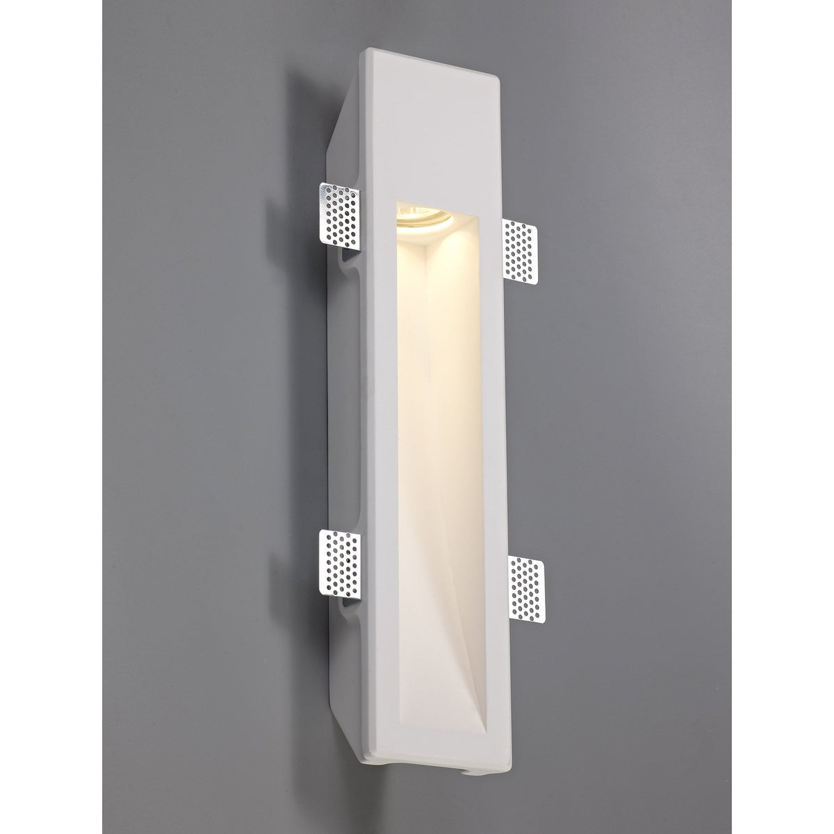 Ide Large GU10 Recessed Wall Light in White Paintable Gypsum