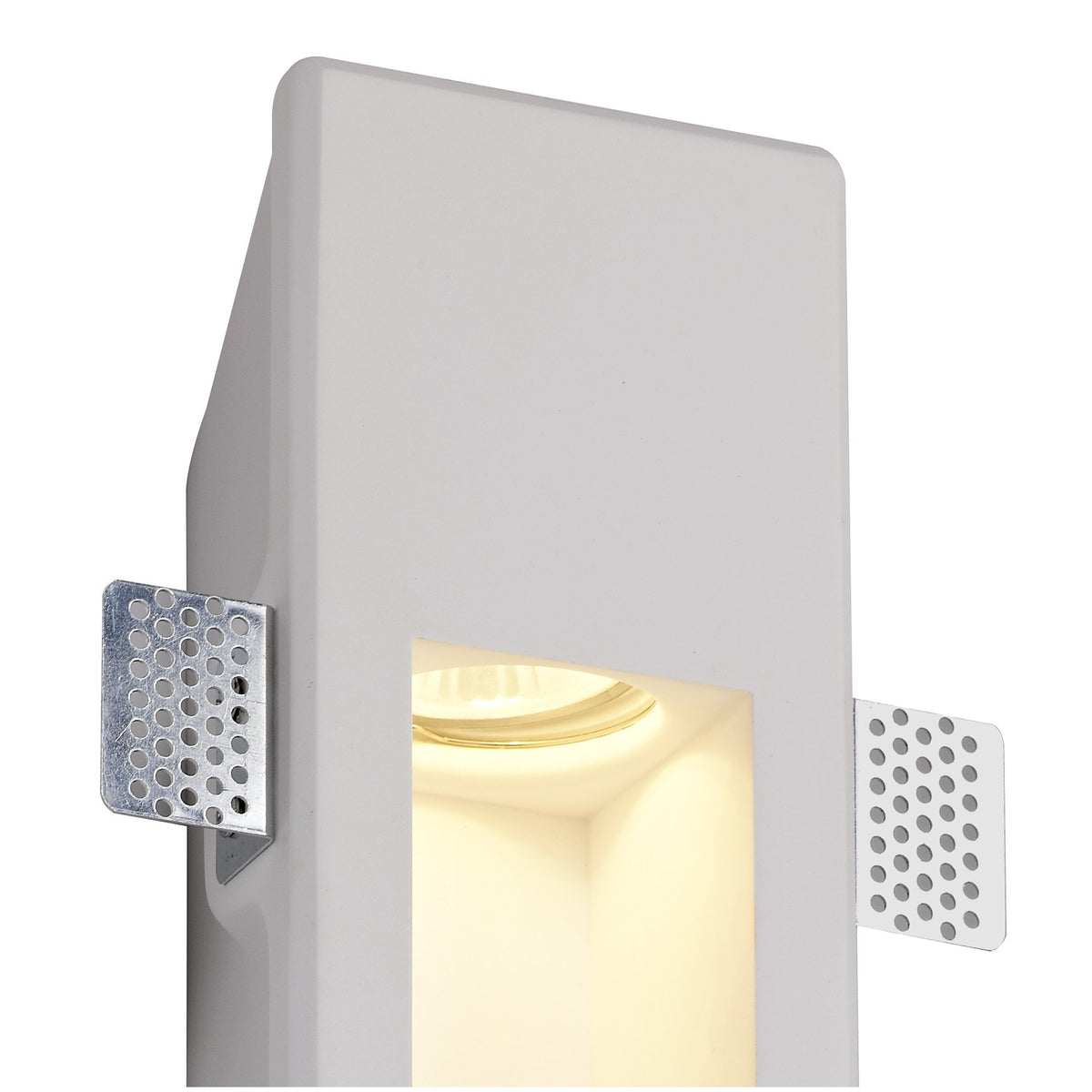 Ide Large GU10 Recessed Wall Light in White Paintable Gypsum