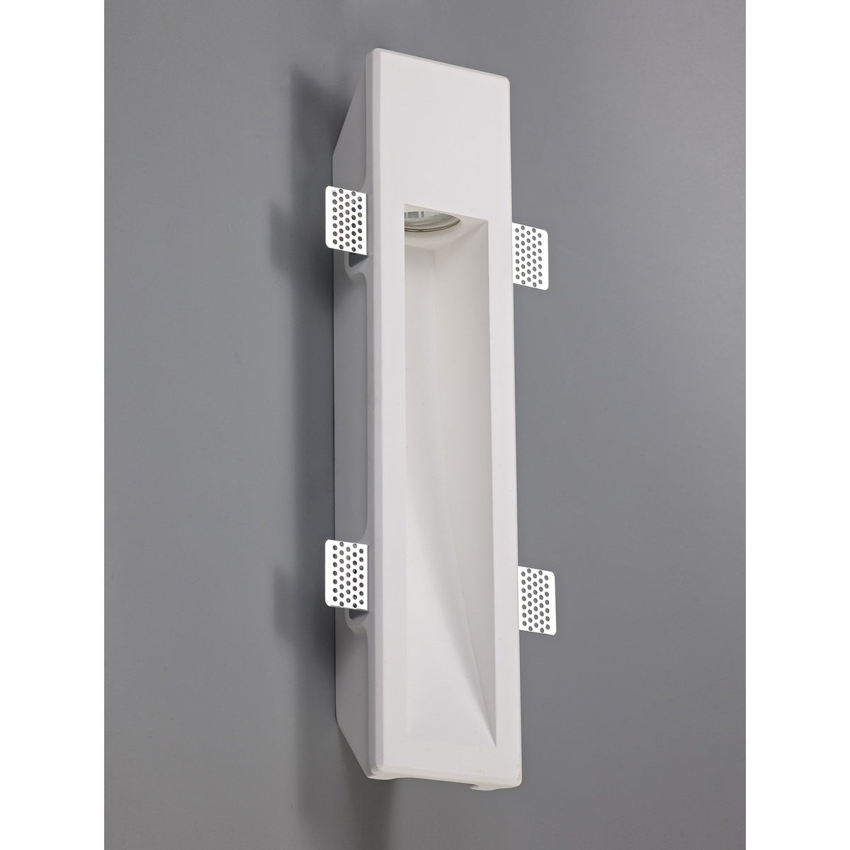 Ide Large GU10 Recessed Wall Light in White Paintable Gypsum