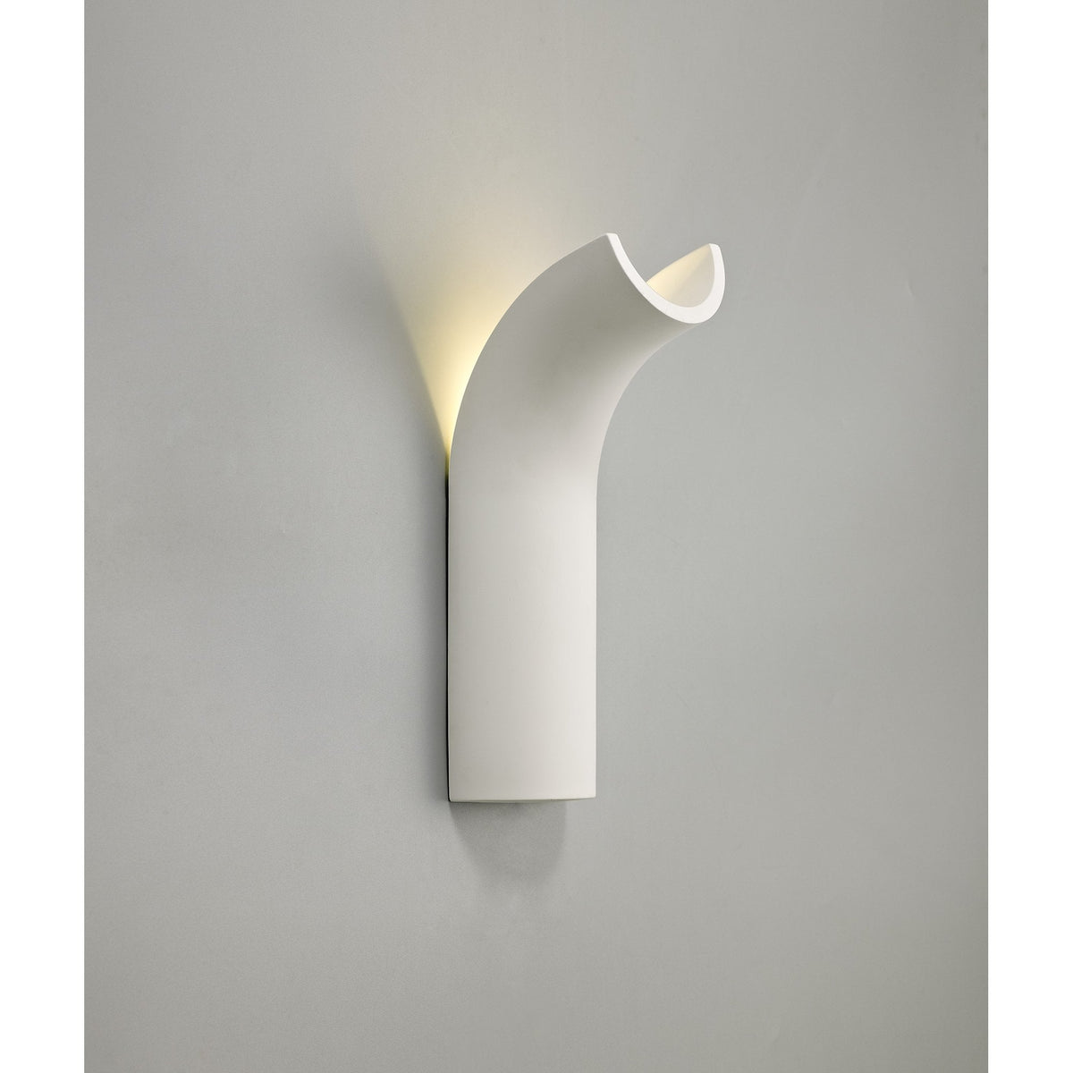 Ide Uplighter 4.5W LED Wall Light in White Paintable Gypsum