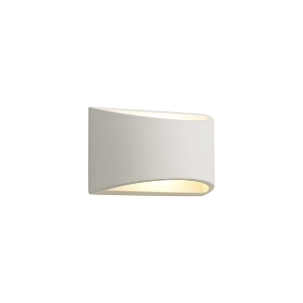 Ide Rectangular G9 Wall Light in White Paintable Gypsum