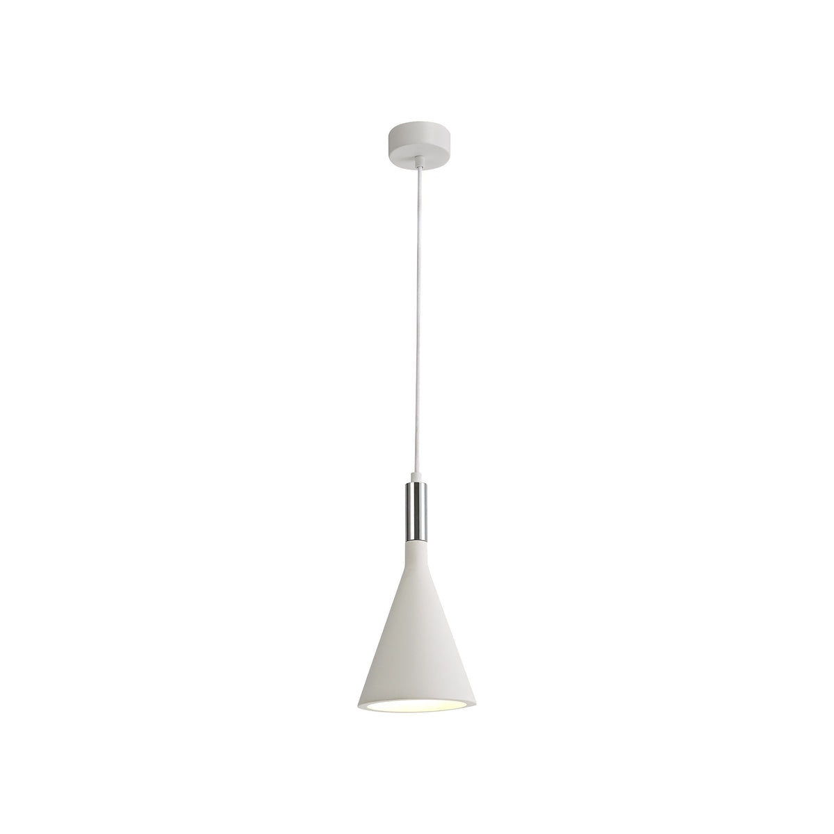 Ide E27 Pendant in White Paintable Gypsum