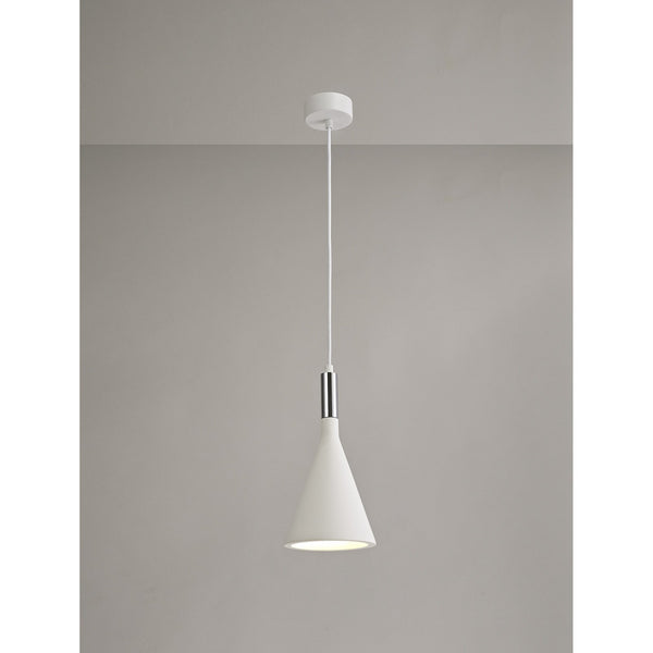 Ide E27 Pendant in White Paintable Gypsum