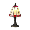 Postbridge Tiffany Table Lamp in Cream Red & Clear Crystal Shade