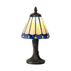 Postbridge Tiffany Table Lamp in Cream Blue & Clear Crystal Shade