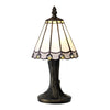 Postbridge Tiffany Table Lamp in White Grey & Clear Crystal Shade