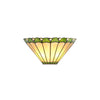 Postbridge Tiffany Wall Lamp 2 x E14 in Green Cream & Crystal