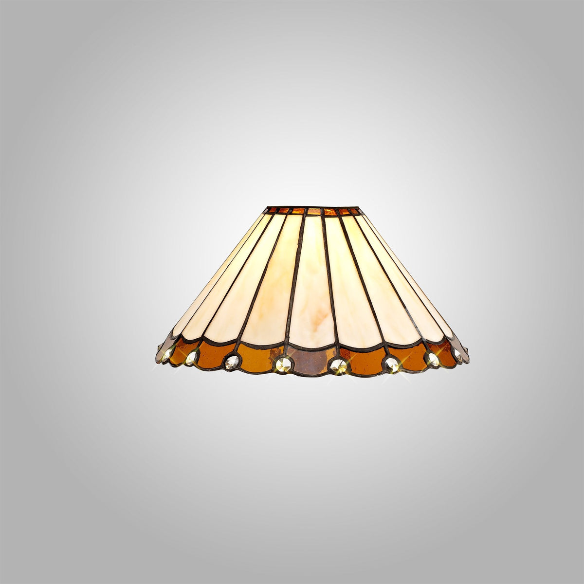 Postbridge Tiffany 30cm Non-Electric Shade in Amber Cream & Crystal