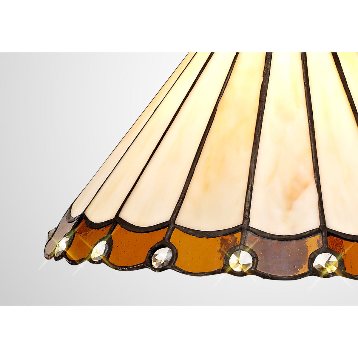 Postbridge Tiffany 30cm Non-Electric Shade in Amber Cream & Crystal
