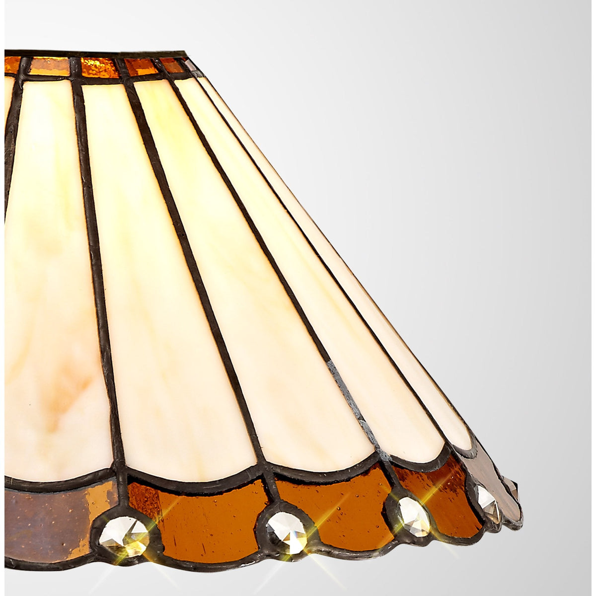Postbridge Tiffany 30cm Non-Electric Shade in Amber Cream & Crystal