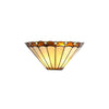Postbridge Tiffany Wall Lamp 2 x E14 in Amber Cream & Crystal