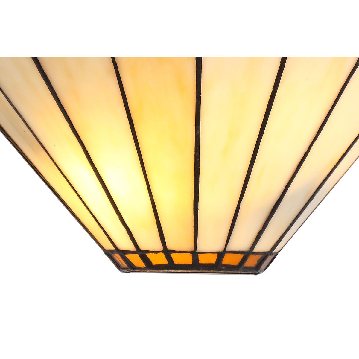 Postbridge Tiffany Wall Lamp 2 x E14 in Amber Cream & Crystal