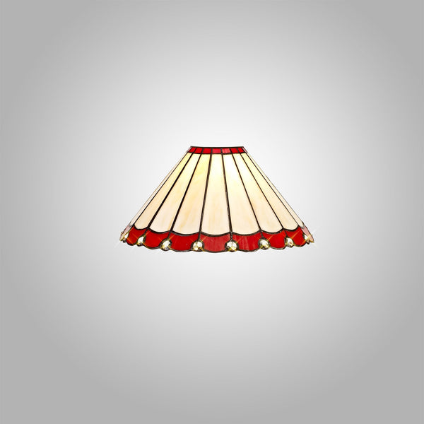 Postbridge Tiffany 30cm Non-Electric Shade in Red Cream & Crystal
