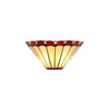 Postbridge Tiffany Wall Lamp 2 x E14 in Red Cream & Crystal