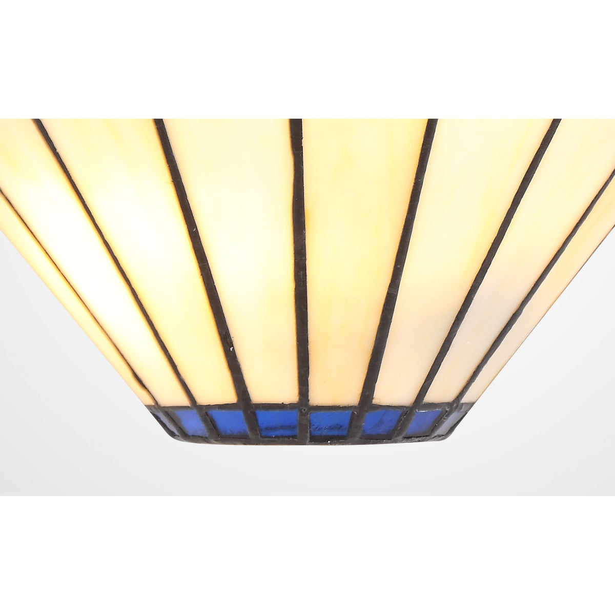 Postbridge Tiffany Wall Lamp 2 x E14 in Blue Cream & Crystal