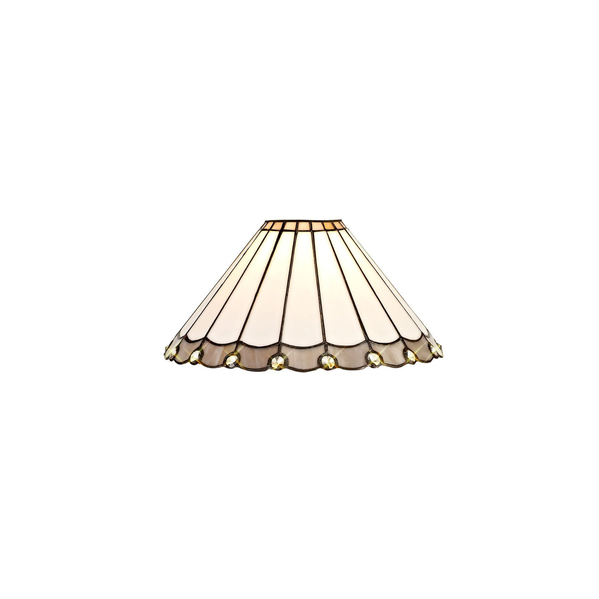 Postbridge Tiffany 30cm Non-Electric Shade in Grey Cream & Crystal