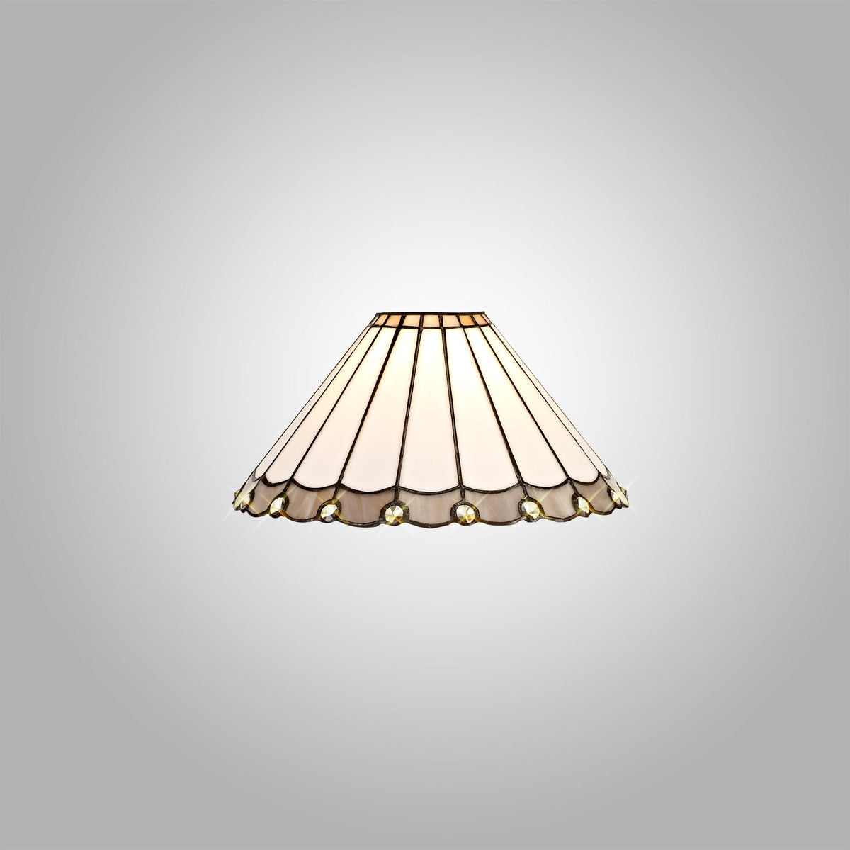 Postbridge Tiffany 30cm Non-Electric Shade in Grey Cream & Crystal