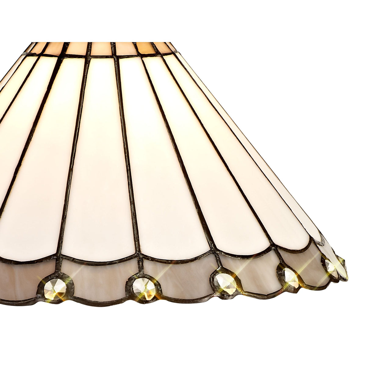 Postbridge Tiffany 30cm Non-Electric Shade in Grey Cream & Crystal