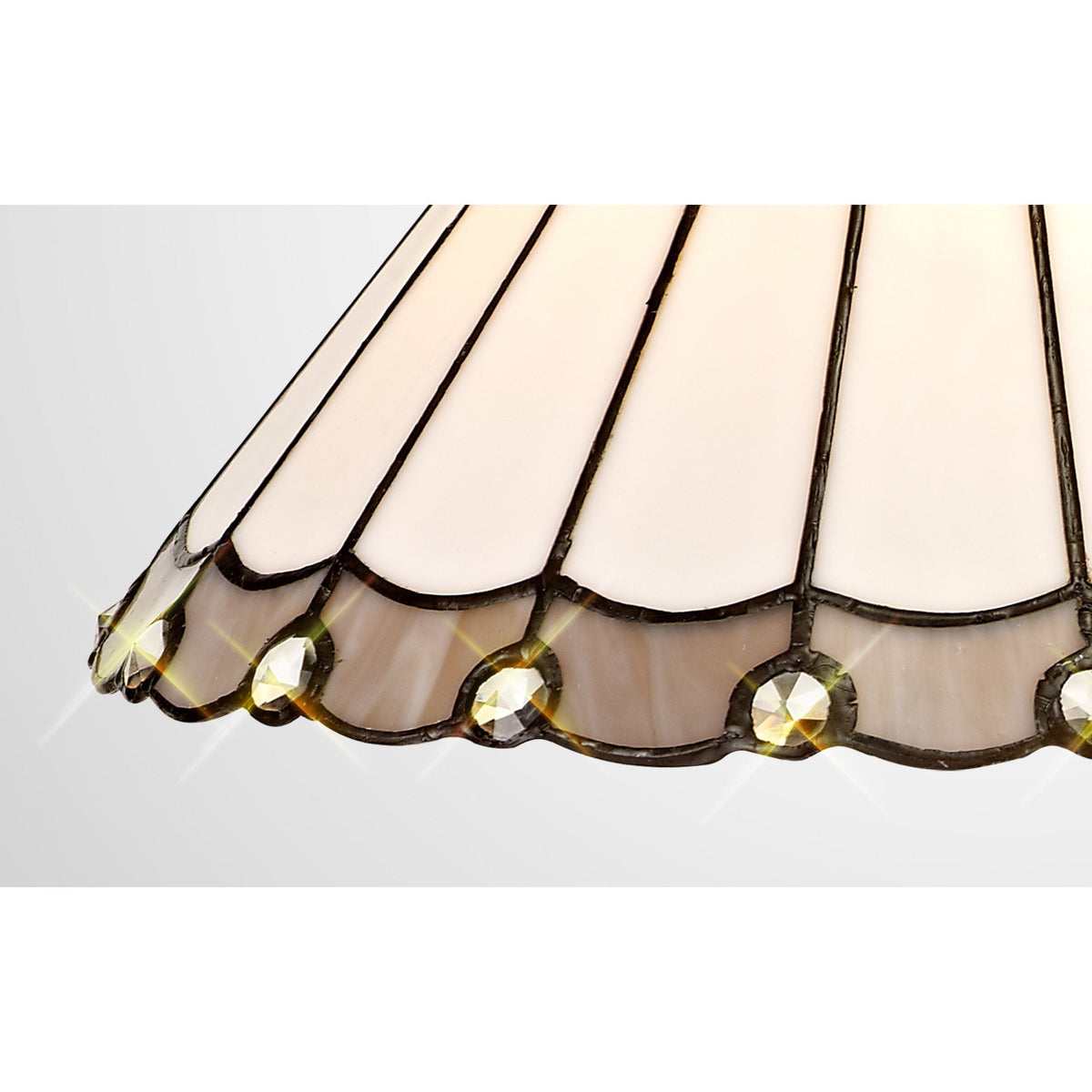 Postbridge Tiffany 30cm Non-Electric Shade in Grey Cream & Crystal