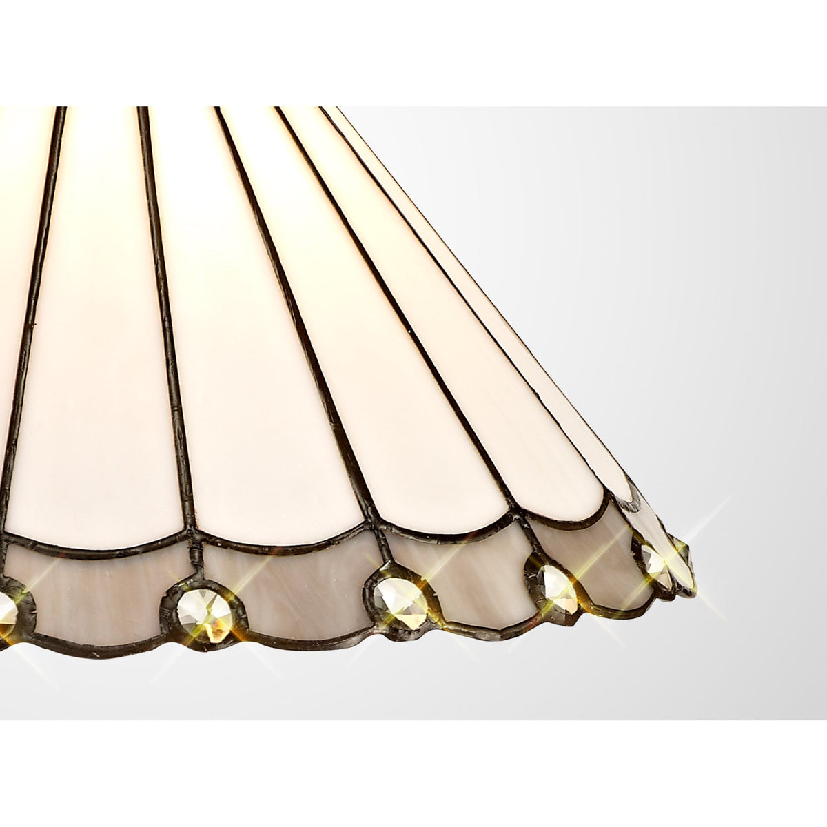 Postbridge Tiffany 30cm Non-Electric Shade in Grey Cream & Crystal