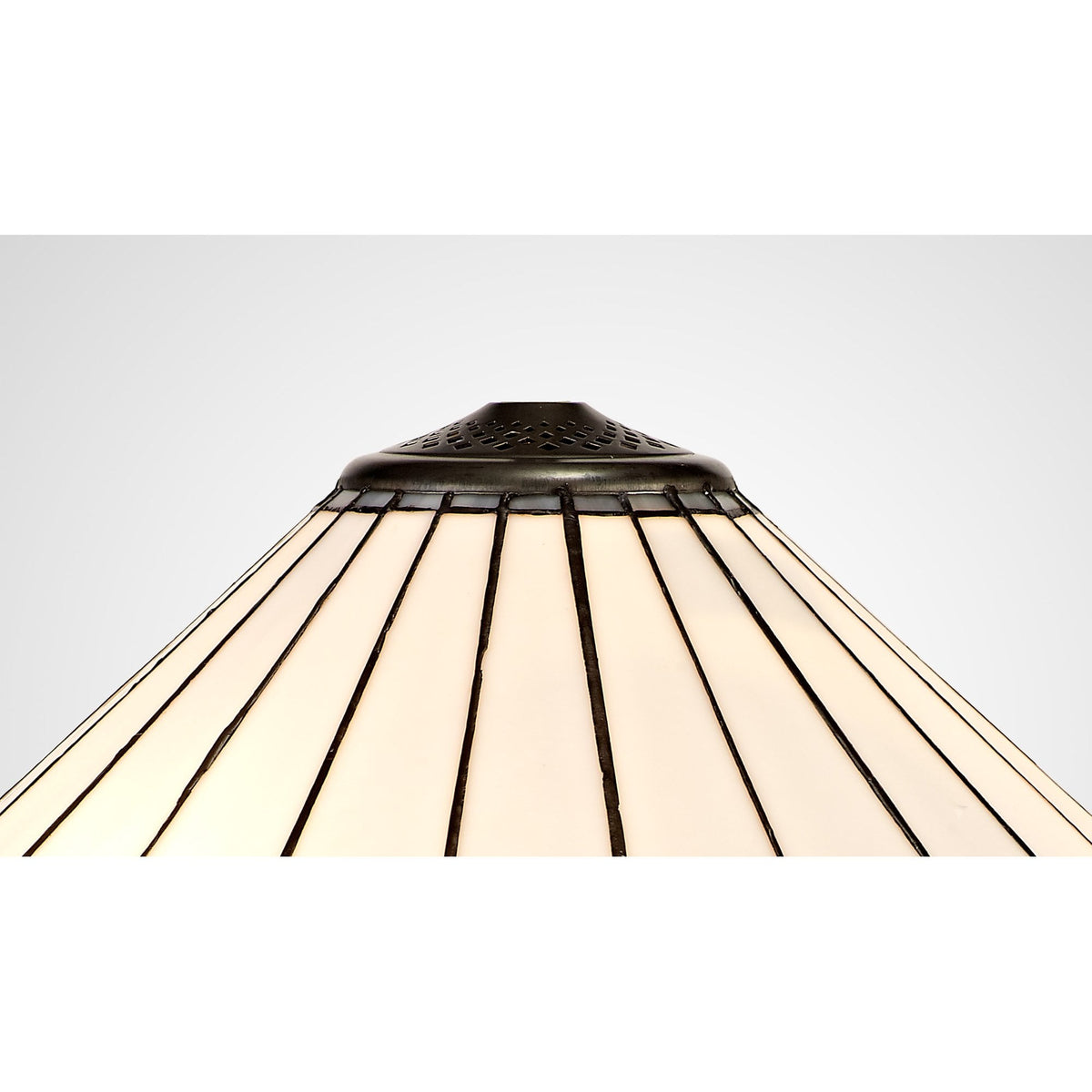 Postbridge Tiffany 40cm Shade Only Suitable For Pendant Ceiling Table Lamp in Grey Cream Crystal