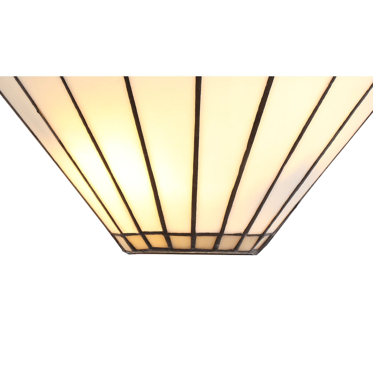 Postbridge Tiffany Wall Lamp 2 x E14 in Grey Cream & Crystal