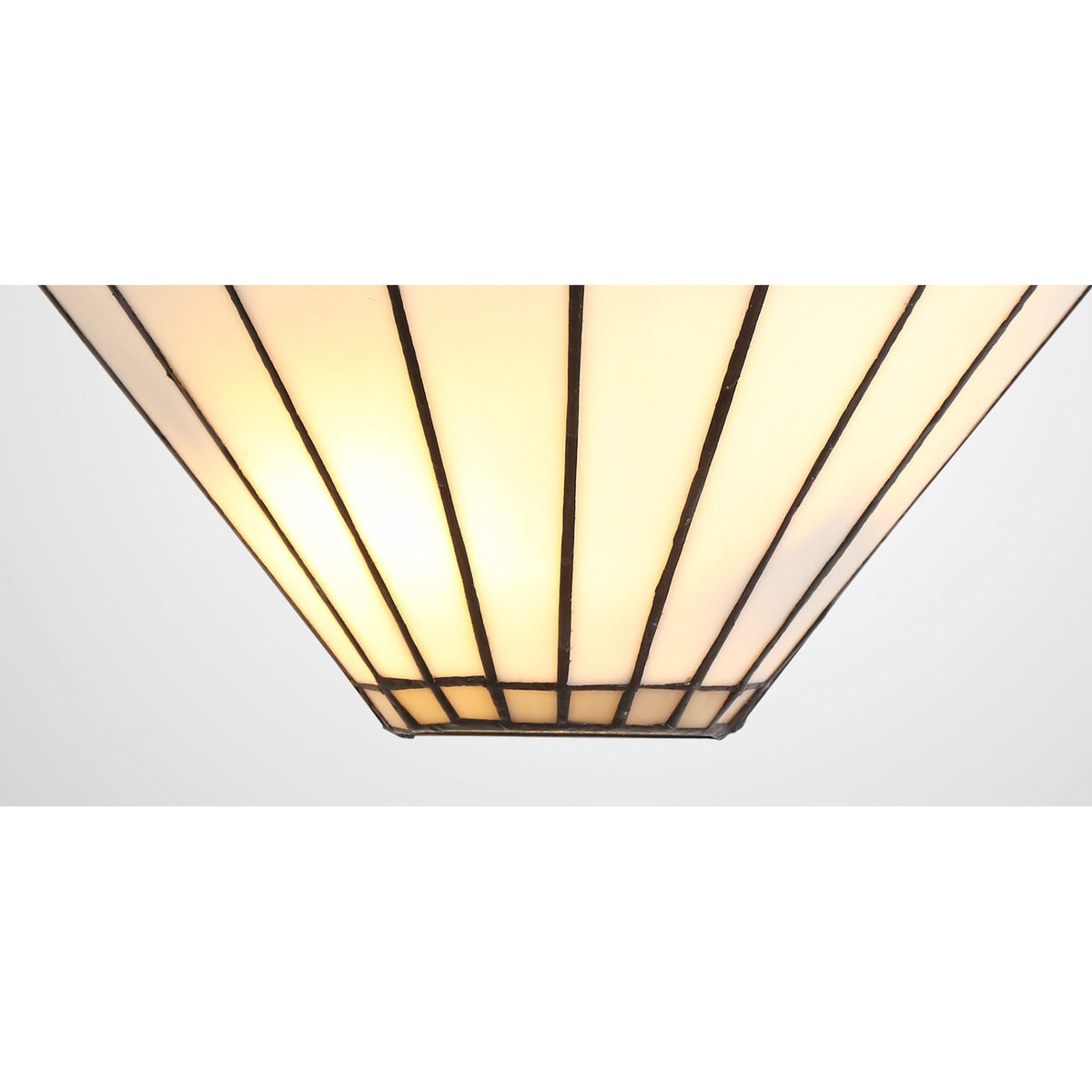 Postbridge Tiffany Wall Lamp 2 x E14 in Grey Cream & Crystal