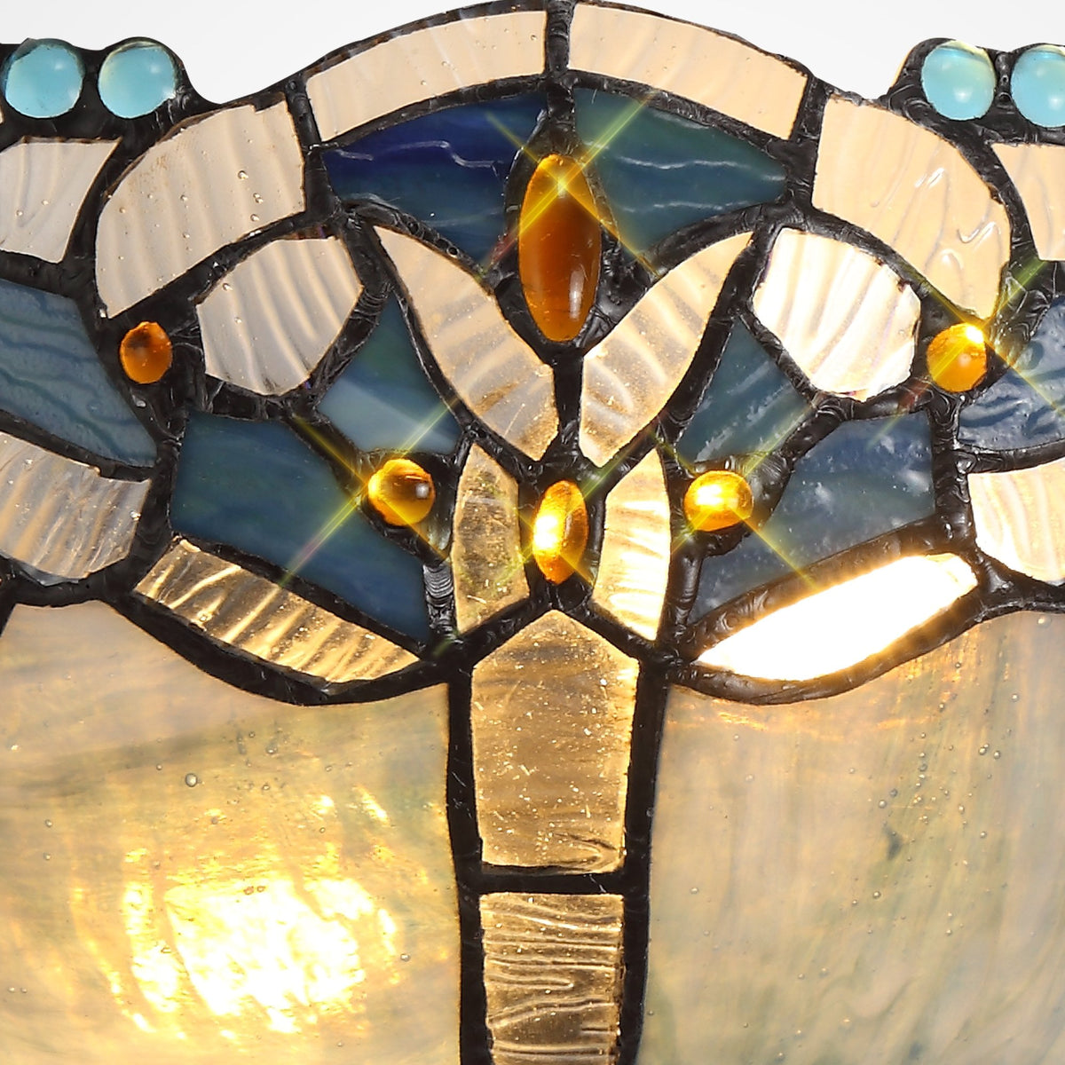 Oakley Tiffany 30cm Wall Light with Blue Crystal