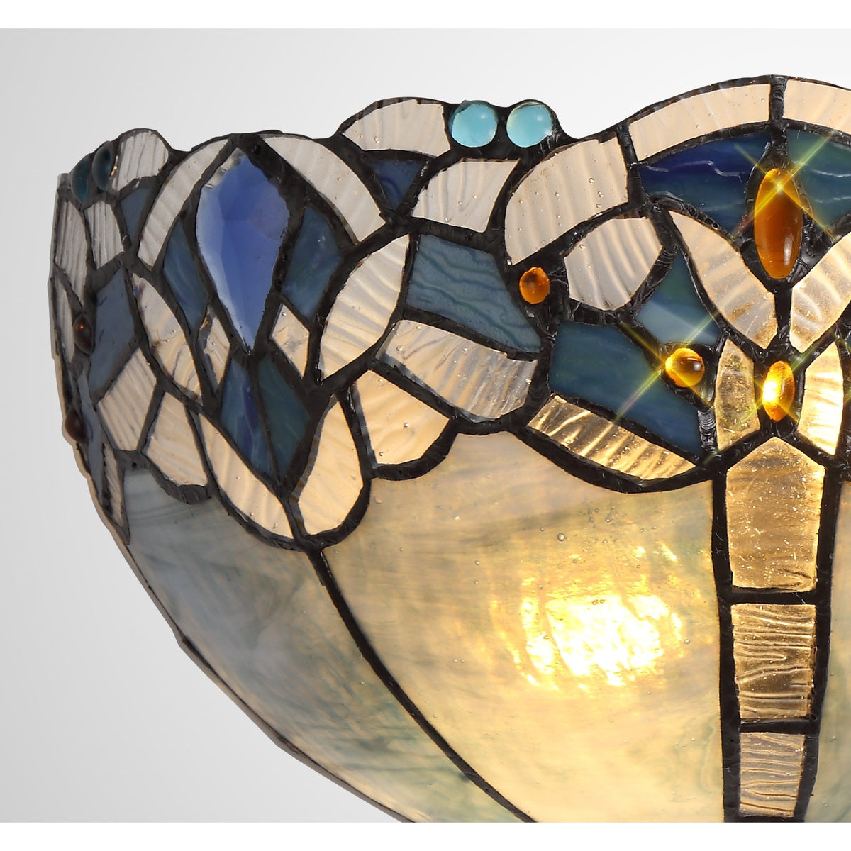 Oakley Tiffany 30cm Wall Light with Blue Crystal