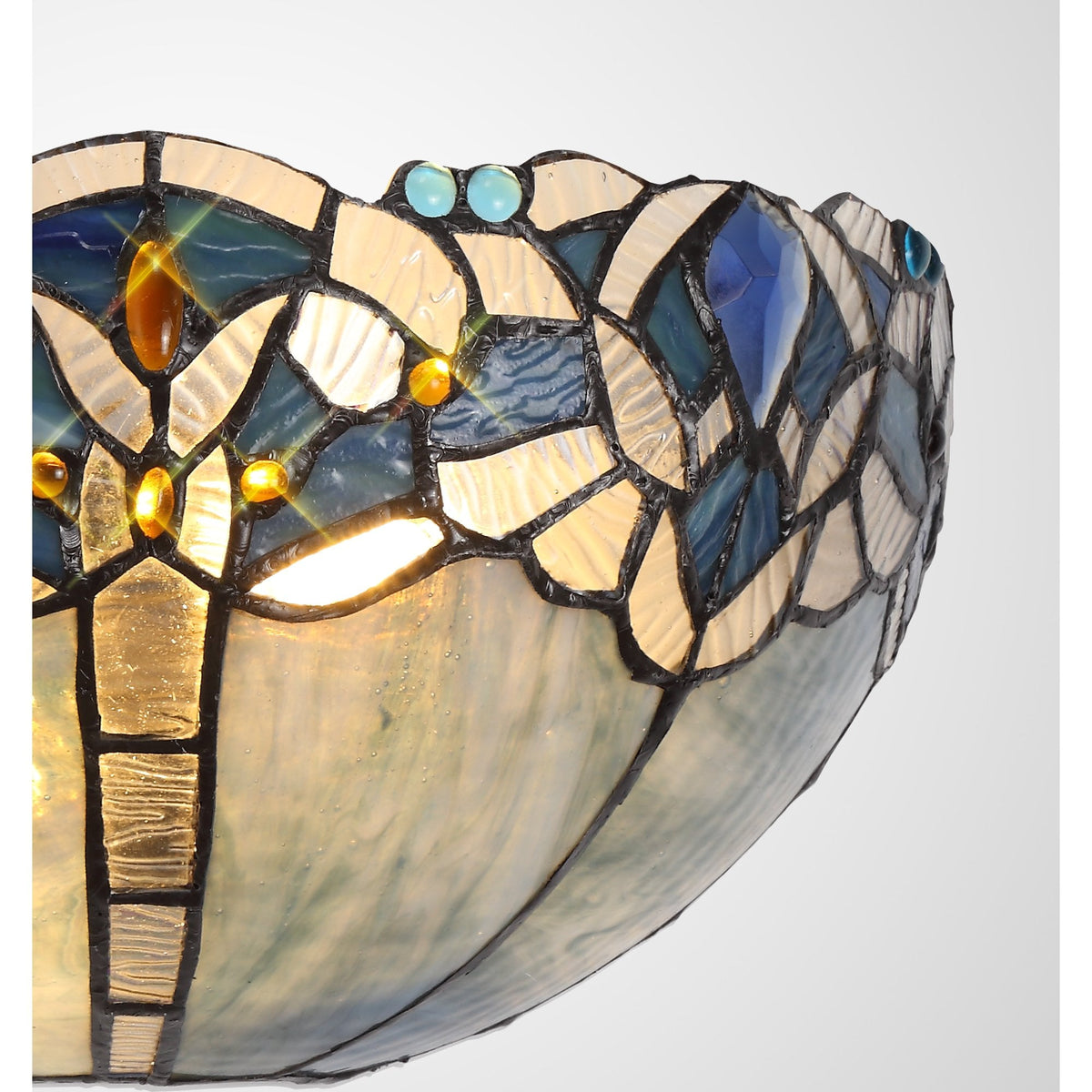 Oakley Tiffany 30cm Wall Light with Blue Crystal