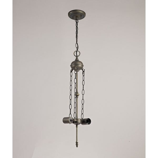 Knowstone Uplighter Suspension 2 Light E27 in Aged Antique Brass