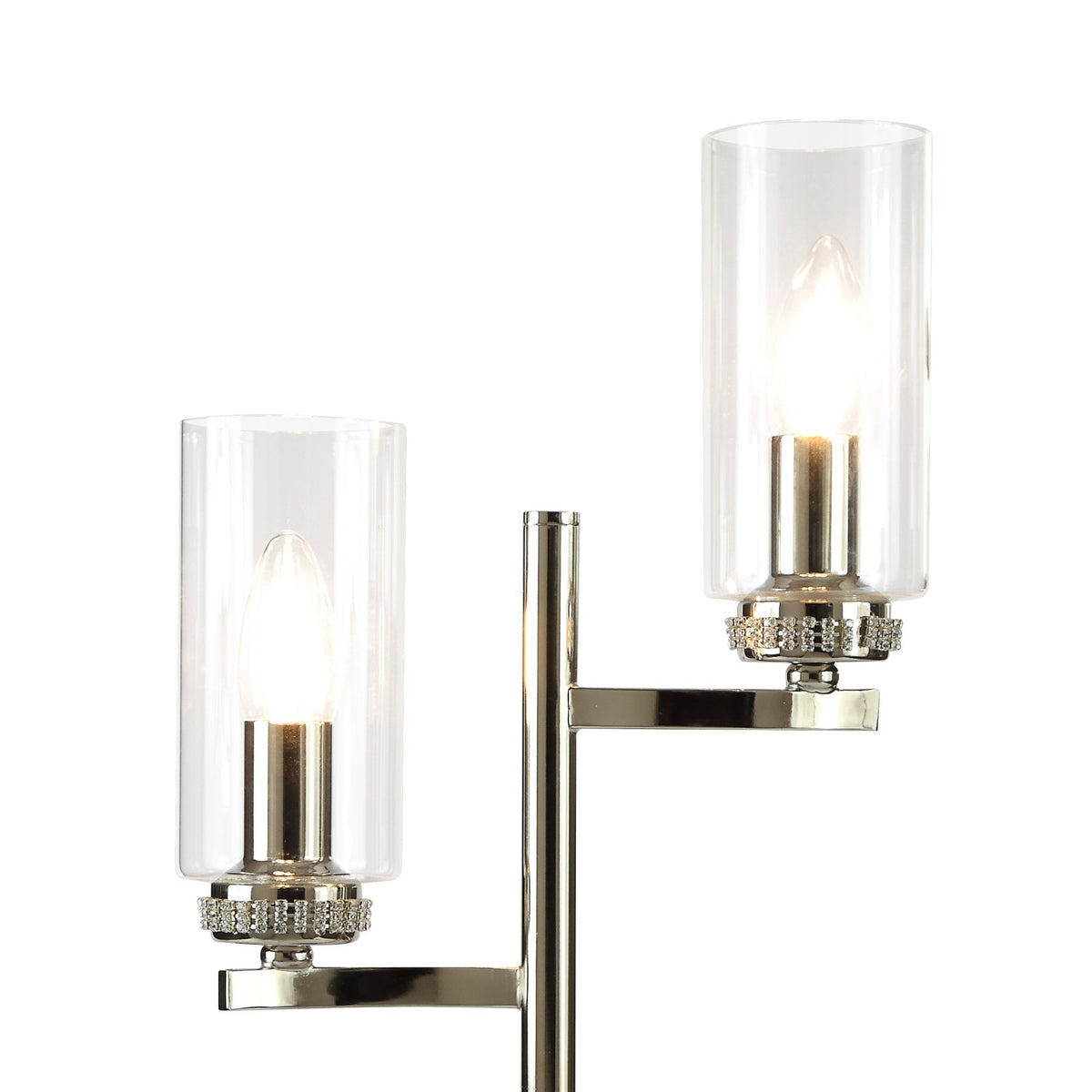 Dunstone Twin Arm Table Lamp in Polished Nickel