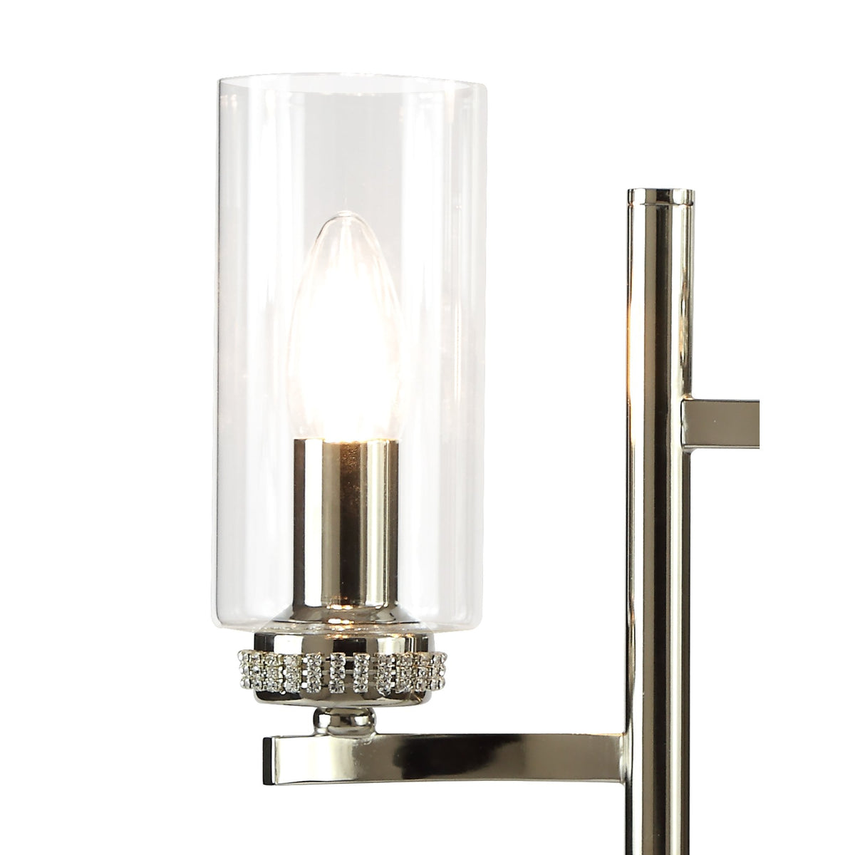 Dunstone Twin Arm Table Lamp in Polished Nickel