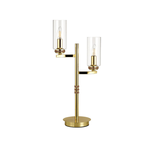 Dunstone Twin Arm Table Lamp in Polished Gold