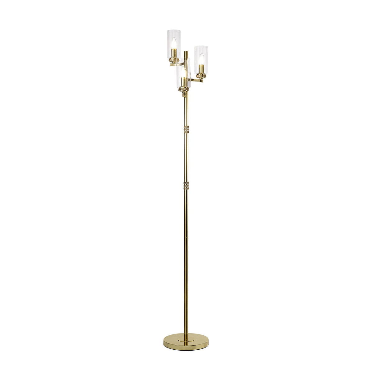 Dunstone Three Arm Floor Lamp in Polished Gold