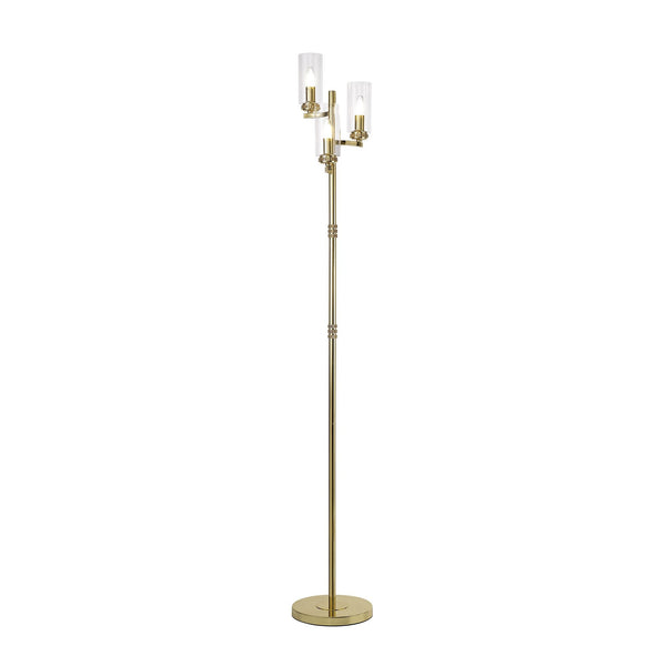 Dunstone Three Arm Floor Lamp in Polished Gold