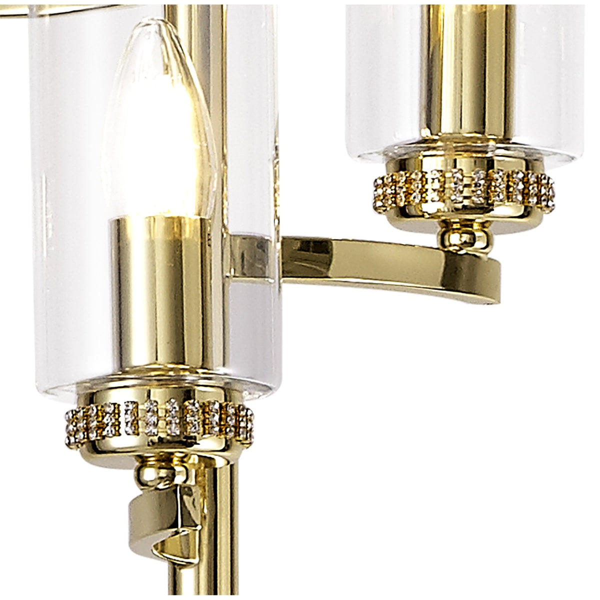 Dunstone Three Arm Floor Lamp in Polished Gold