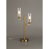 Dunstone Twin Arm Table Lamp in Antique Brass