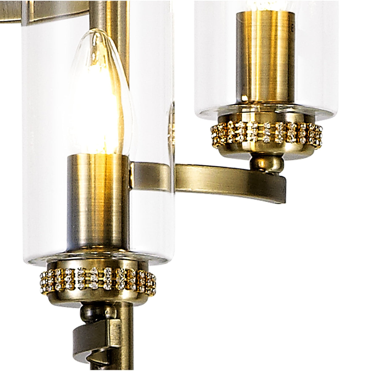 Dunstone Three Arm Floor Lamp in Antique Brass