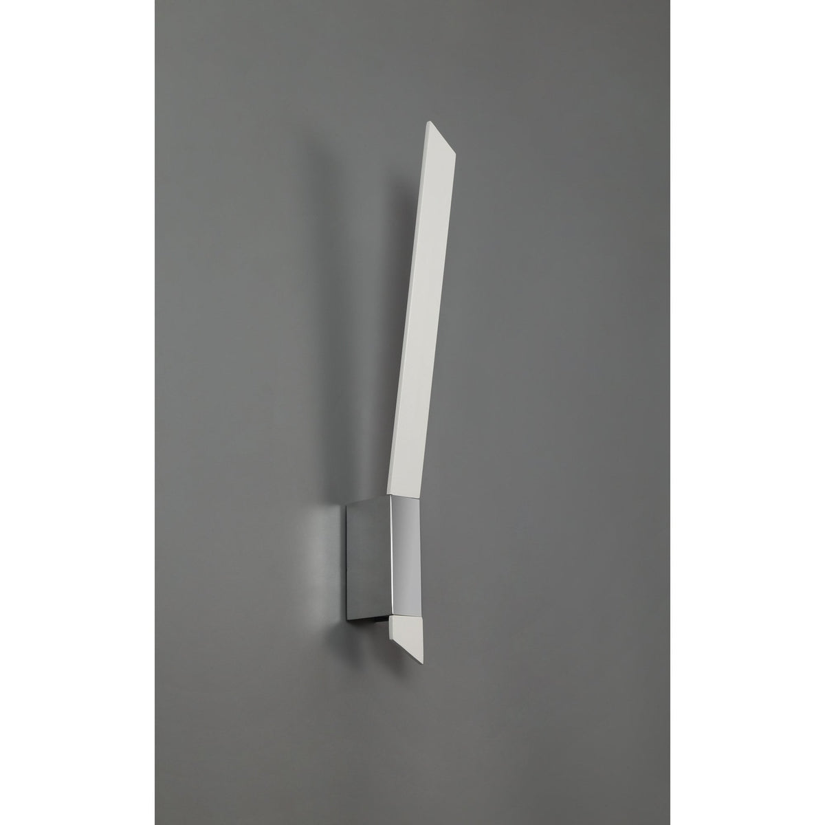 Shebbear 8W LED Wall Light in Sand White & Polished Chrome