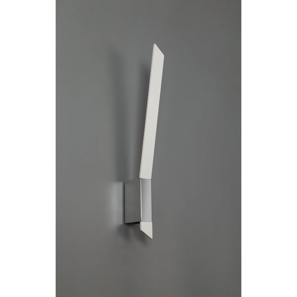 Shebbear 8W LED Wall Light in Sand White & Polished Chrome