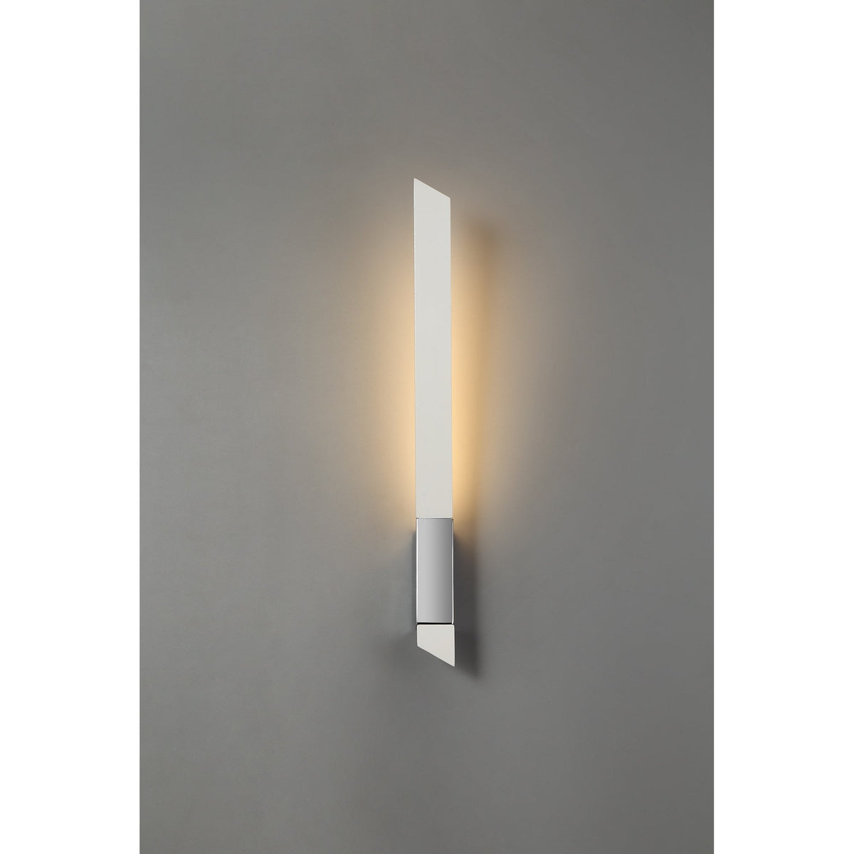 Shebbear 8W LED Wall Light in Sand White & Polished Chrome