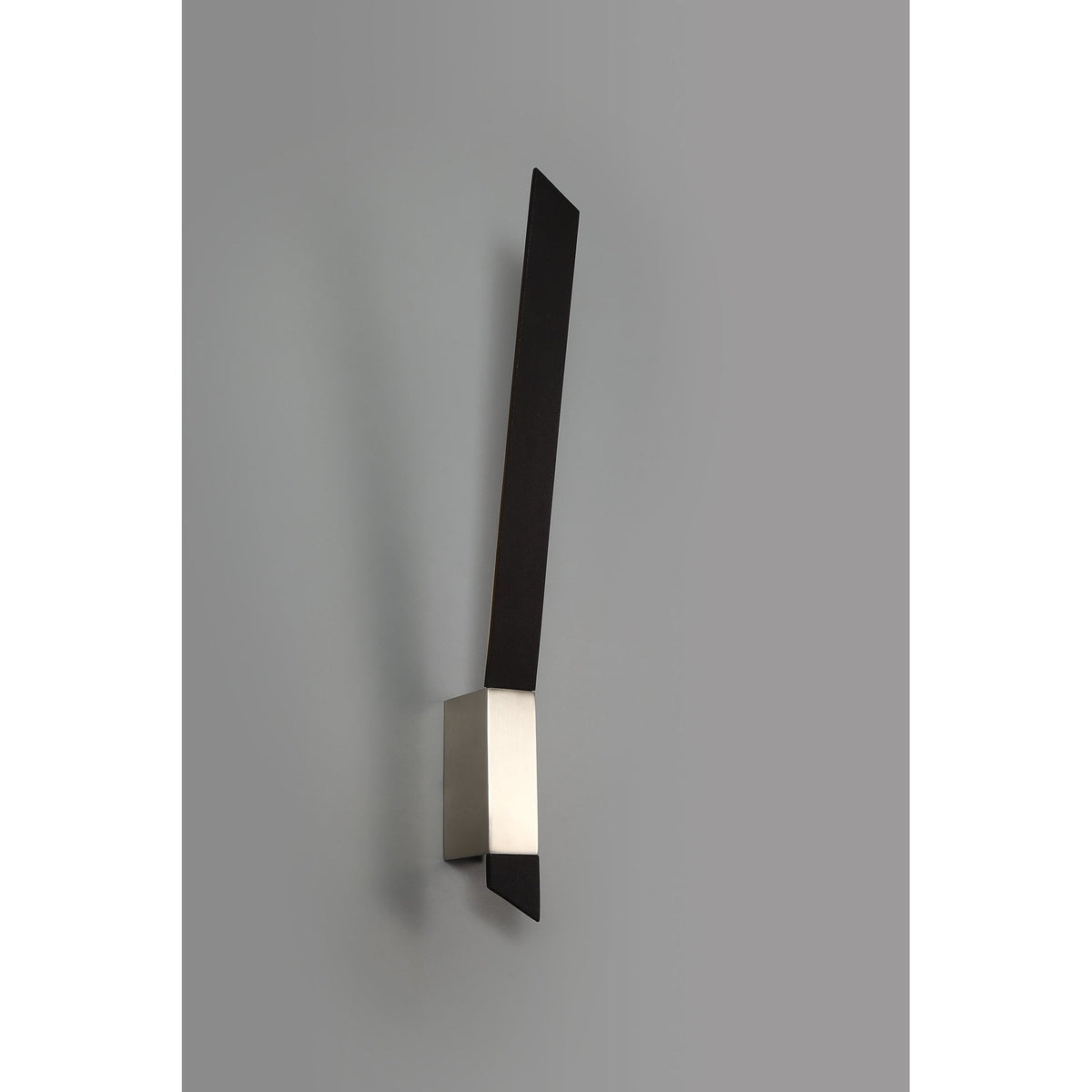 Shebbear 8W LED Wall Light in Sand Black & Satin Nickel